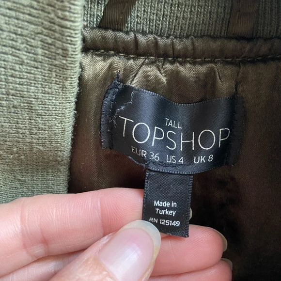 Topshop bomber moto zip up jacket Sz S - Picture 7 of 10